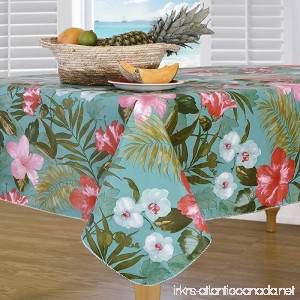 Everyday Luxuries by Newbridge Island Bloom Flannel Backed Indoor Outdoor Vinyl Table Linens 52-Inch by 70-Inch Oblong (Rectangle) Tablecloth - B07C548Y3M
