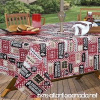 Everyday Luxuries by Newbridge Mesquite BBQ Flannel Backed Indoor Outdoor Vinyl Table Linens  70-Inch Round with Umbrella Hole and Zipper Tablecloth - B07C645MT3