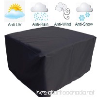 FLR 48in Patio Table Cover Square Black Waterproof Outdoor Dinner Protector Dust-proof Table Desk Cover Furniture Covers with Storage Bags for Garden Outdoor Indoor Furniture - B07DN9VN91