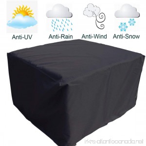 FLR 48in Patio Table Cover Square Black Waterproof Outdoor Dinner Protector Dust-proof Table Desk Cover Furniture Covers with Storage Bags for Garden Outdoor Indoor Furniture - B07DN9VN91