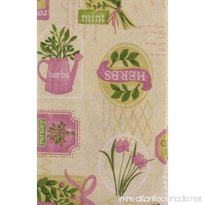 Garden Herbs Collection Vinyl Flannel Back Tablecloth (60 Round) - B078YQMF9Z