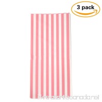 JINSEY Pack of 3 Plastic Pink and White Stripe Print Tablecloths - 3 Pack - Party Picnic Table Covers - B0751CH8SC