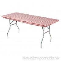 Kwik-Covers 30" x 96" Red/White Gingham Fitted Table Cover - Single - B00ARGRZBY