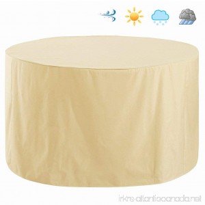 Patio Round Table and Chair Set Outdoor Cover Water-Resistant Outdoor All Weather Protection Beige Color( 60 Dia.) - B01AOU4NBW