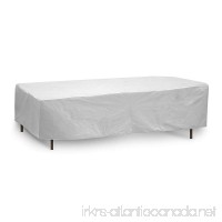 Protective Covers Weatherproof Table Cover  80 Inch x 84 Inch  Oval/Rectangle Table  Gray - B000FQ0RM0
