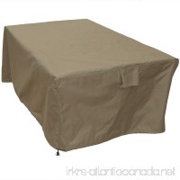 Sunnydaze Square Protective Outdoor Patio Dining Table Cover  Weather Resistant  Khaki - B079K4R2ZZ