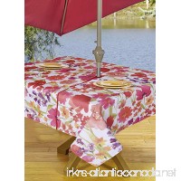 Table Cloth Outdoor Tablecloth Umbrella Tablecloth with Hole & Zipper 54 x 72 Inch Pink Floral - B07BN274YQ