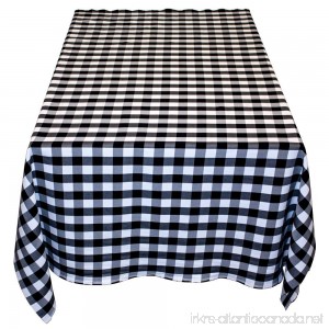 Table in a Bag BW4848 Square Polyester Gingham Tablecloth 48-Inch by 48-Inch Black and White Checkered Pattern - B00JEI4CSA