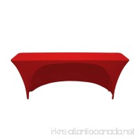 Your Chair Covers Spandex 6 Ft x 18 Inches Narrow Classroom Open Back Rectangular Stretch Tablecloth - Red - B0754PG3CK