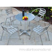 Balcony Table and Chairs for outdoor stainless steel coffee table combination of simple and casual aluminum patio furniture sets - B07D49PBZT