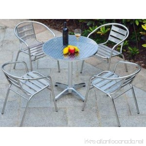 Balcony Table and Chairs for outdoor stainless steel coffee table combination of simple and casual aluminum patio furniture sets - B07D49PBZT