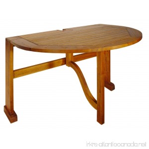 Blue Star Group Terrace Mates Bistro Half Oval Table Natural Wood Stain - B001U6LRY6