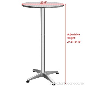 Casart Bistro Bar Table Modern Aluminium Round Folding Adjustable Table w/Two Height - B07BMWZ2DL