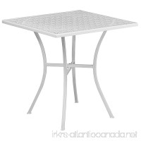 Flash Furniture 28'' Square White Indoor-Outdoor Steel Patio Table - B01M597O0U