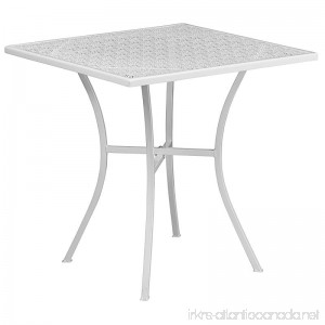 Flash Furniture 28'' Square White Indoor-Outdoor Steel Patio Table - B01M597O0U