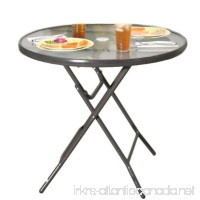 GT Metal Bistro Glass Table Outdoor Garden Side End Table Outside Portable Classic Round Top Furniture & eBook by Easy2Find. - B07FXSYF7C
