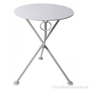 Mobel Designhaus French Café Bistro 3-leg Folding Bistro Table Grey Aluminum Frame 24 Round Metal Top x 29 Height - B00I05OTZ4
