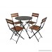 Mobel Designhaus French Café Bistro 3-leg Folding Bistro Table Jet Black Frame 28 Round Metal Top x 29 Height - B009P2XMM2