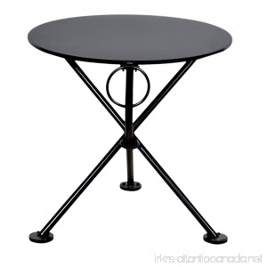 Mobel Designhaus French Café Bistro 3-leg Folding Coffee Table Jet Black Frame 20 Round Metal Top - B009P2XQE6