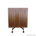 Mobel Designhaus French Café Bistro Folding Table Jet Black Frame 32 x 32 x 29 Height Square European Chestnut Wood Slat Top with Walnut Stain - B00QZ5CRGE