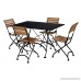 Mobel Designhaus French Café Bistro Folding Table Jet Black Frame 32 x 48 x 29 Height Rectangular Steel Metal Top - B00B8MX1RI