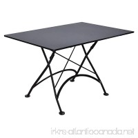 Mobel Designhaus French Café Bistro Folding Table  Jet Black Frame  32" x 48" x 29" Height  Rectangular Steel Metal Top - B00B8MX1RI