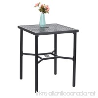 PHI VILLA 28in Patio Height Bistro Square Table with Umbrella Hole - 36 Height - B07D7638M7