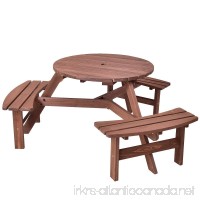 Anya Nana Patio 6 Person Outdoor Beer Bench Wood Picnic Table Set Pub Dining Seat Garden Party Chair - B07FYG1CBP