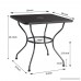 BaoChen 30 Outdoor Patio Table - Square Steel Dining Table Bistro Table for Backyard Lawn Balcony Pool Deck with Umbrella Hole (Ash Black) - B07DMR4J84
