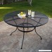 Belham Living Stanton 48 in. Round Wrought Iron Patio Dining Table by Woodard - Textured Black - B00CHT8QFS