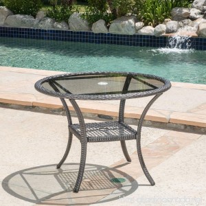 Christopher Knight Home San Pico Outdoor Wicker Dining Table Grey - B075KKK5H1