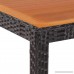 Daonanba Practical Outdoor table Dining Table Bar Table Tea Table Poly Rattan Acacia Wood Top 74.8x35.4x29.5 - B078YP6BKF