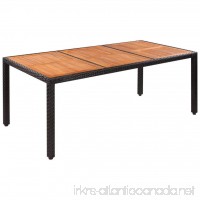Daonanba Practical Outdoor table Dining Table Bar Table Tea Table Poly Rattan Acacia Wood Top 74.8"x35.4"x29.5" - B078YP6BKF
