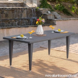 Domina Outdoor 75 Grey Wicker Rectangular Dining Table - B074HSS7SB