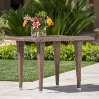 Dominguez | Wicker Outdoor Dining Table | Square | Perfect For Patio | in Mixed Mocha - B072HL3PN6