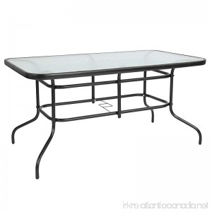Flash Furniture 31.5 x 55 Rectangular Tempered Glass Metal Table - B07FTVZ59F