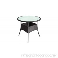 K&A Company Outdoor Poly Rattan Round Table Stylish Design 23.6x29 Black - B07F71Z1QZ