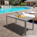KARMAS PRODUCT Patio Dining Table Outdoor Aluminum Rectangle Table All Weather Resistant Size 55.1”L X 31.5”W X 28.3”H Gray - B07FFSSPV9