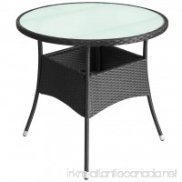 LicongUS Outdoor Table Poly Rattan Black Dining Table Patio Dining Table Dimensions: 23.6 x 29 (Diameter x H) - B07FT8977Y