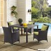 Modway Convene Wicker Rattan Outdoor Patio 47 Square Dining Table in Espresso - B0180NIBPO