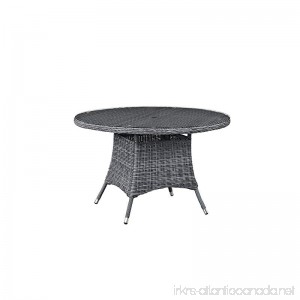 Modway Summon Round Outdoor Patio Glass Top Round Dining Table 47 Grey - B01EYDDY9C