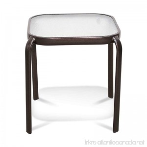 Never Rust Aluminum and Glass Outdoor End Table in Bronze - B07CZPT15T