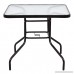 New MTN-G 31 1/2 Patio Square Table Steel Frame Dining Table Patio Furniture Glass Top - B074FWMHX2