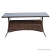 Outsunny 60” Outdoor Slat Top Rattan Dining Table - Brown - B06XQ8ZNVN