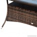 Outsunny 60” Outdoor Slat Top Rattan Dining Table - Brown - B06XQ8ZNVN