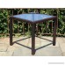 Patio Resin Outdoor Wicker Square 31.5 Inches Dining Table w/ Glass Top.Dark Brown - B01J4OR37A