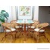 Pelangi Rattan Wicker Round Dining Table with Glass Top. Colonial color. - B0791LB9M5