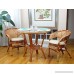 Pelangi Rattan Wicker Round Dining Table with Glass Top. Colonial color. - B0791LB9M5