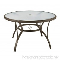 PF 48" Patio Round Dining Glass Table Garden Furniture - B07DNK8ZH2