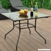 Square Dining Table Deck Patio Yard Garden Outdoor Furniture Glass Top 37 1/2 - B077GH3WMF